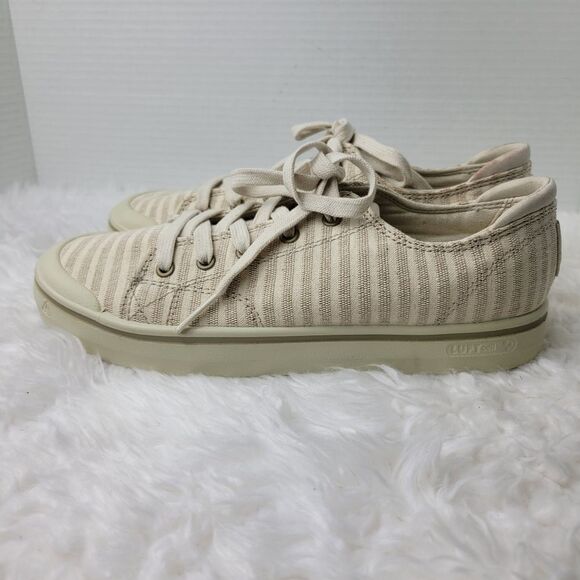 Keen Elsa IV Women’s 9 Beige Stripe  Canvas Lifestyle Sneakers 1023159 - Picture 3 of 10